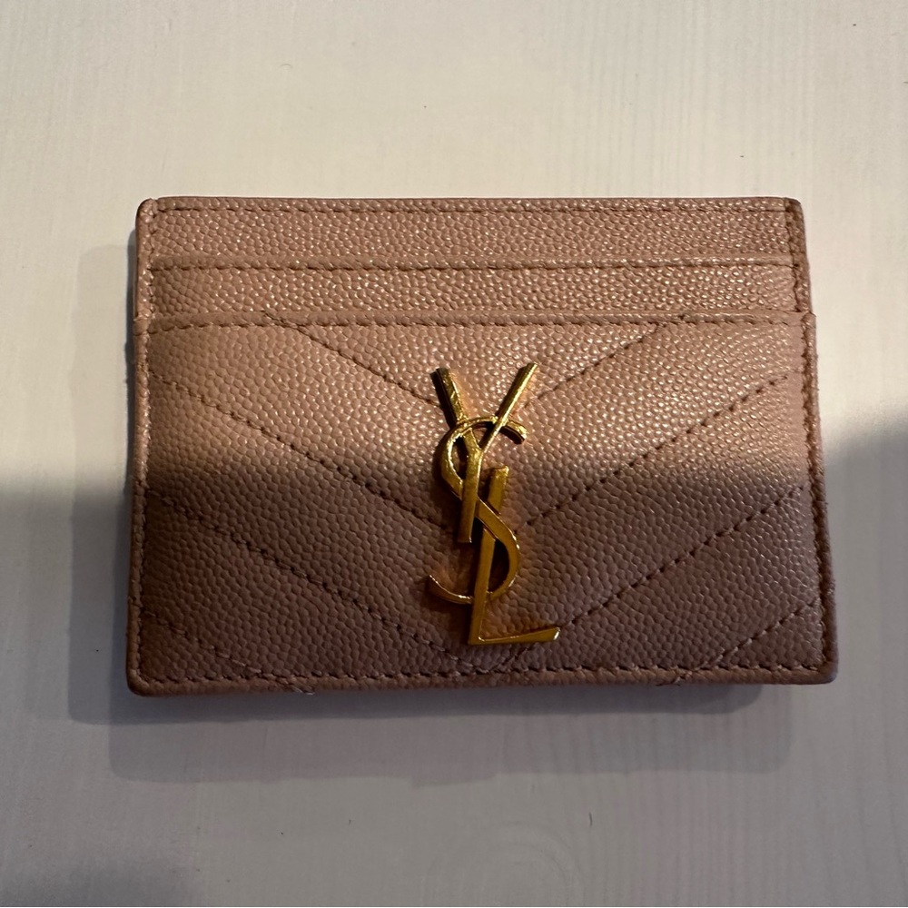 Auth YSL Cassandre Matelasse Card Case Grain De Poudre Embossed Leather in box - Picture 4 of 13